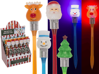 Pen with LED Christmas light motif,