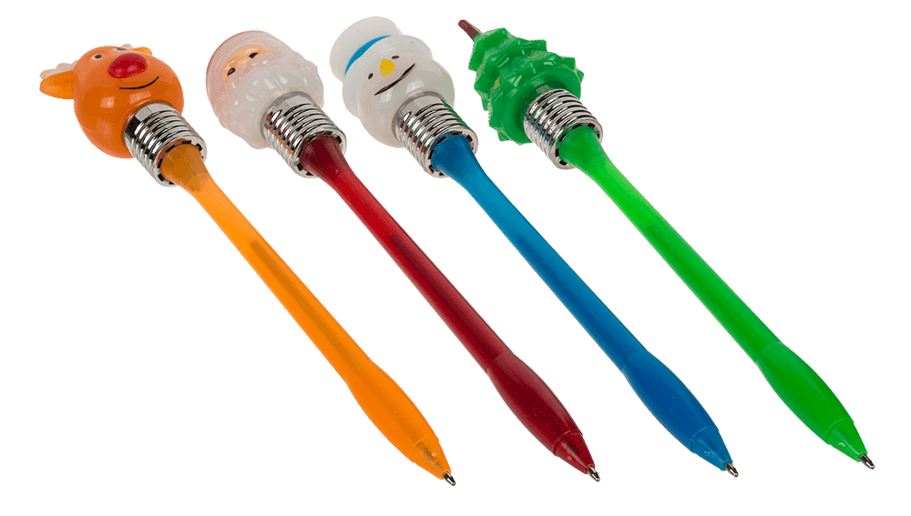 Pen with LED Christmas light motif,