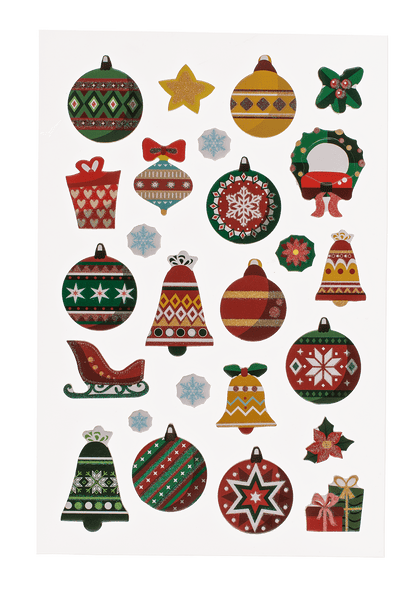 Christmas soft sticker set, sheet size 14 x 25 cm,