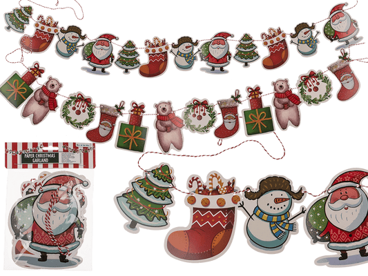 Paper Christmas garlands, motifs 26 x 17cm,