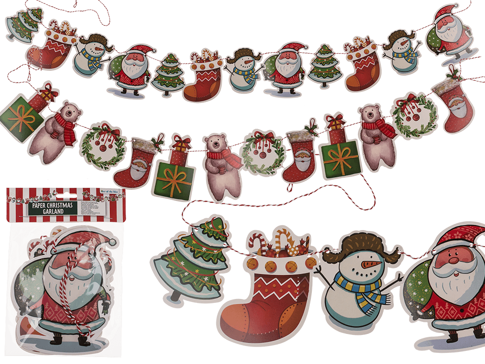 Paper Christmas garlands, motifs 26 x 17cm,