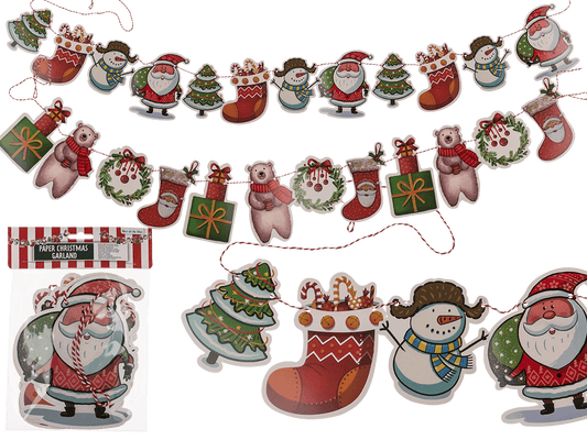 Paper Christmas garlands, motifs 26 x 17cm,