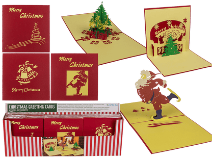 Christmas greeting cards with fold-out silhouette