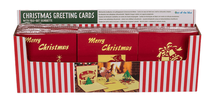 Christmas greeting cards with fold-out silhouette
