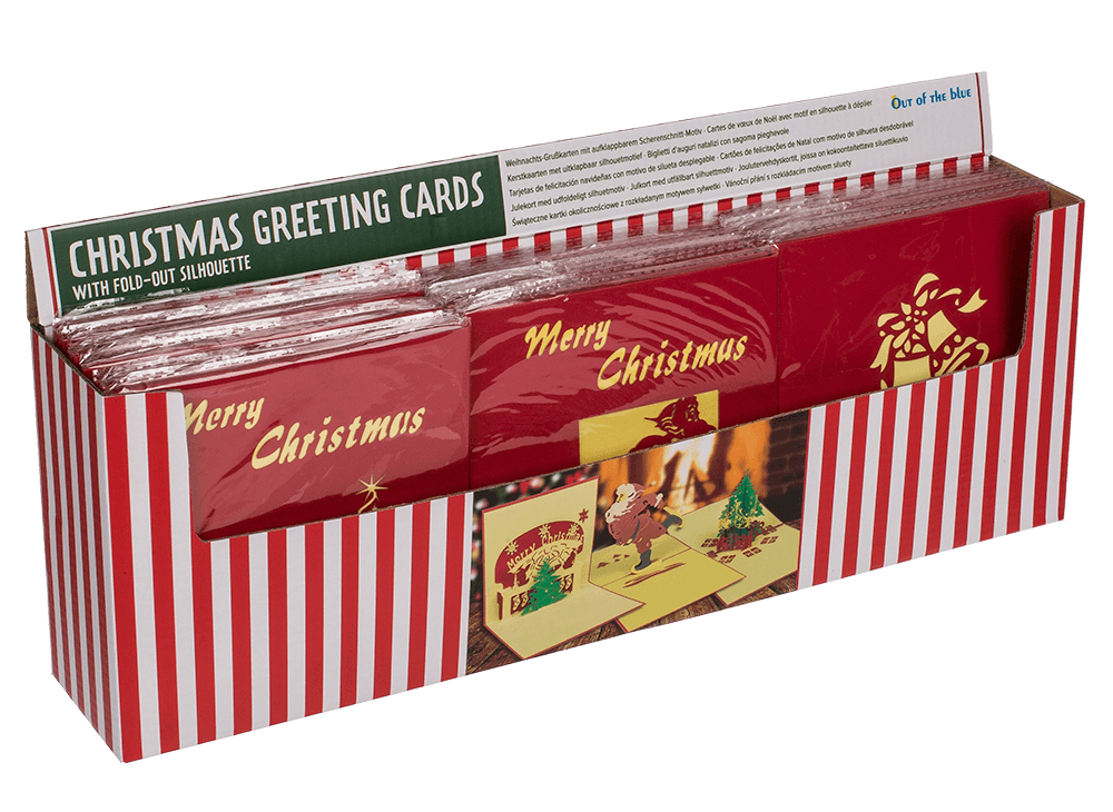 Christmas greeting cards with fold-out silhouette