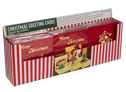 Christmas greeting cards with fold-out silhouette