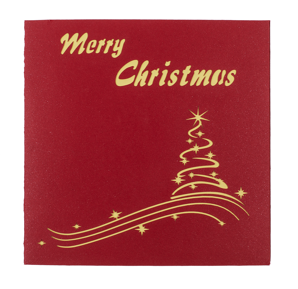 Christmas greeting cards with fold-out silhouette