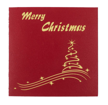 Christmas greeting cards with fold-out silhouette