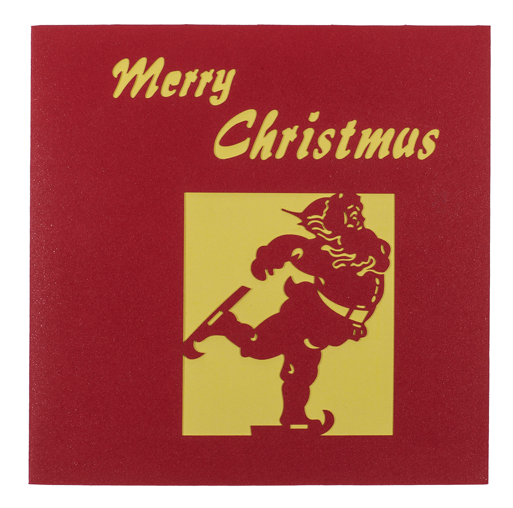 Christmas greeting cards with fold-out silhouette
