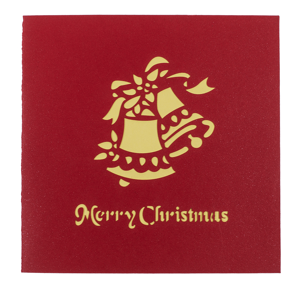 Christmas greeting cards with fold-out silhouette