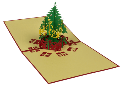 Christmas greeting cards with fold-out silhouette