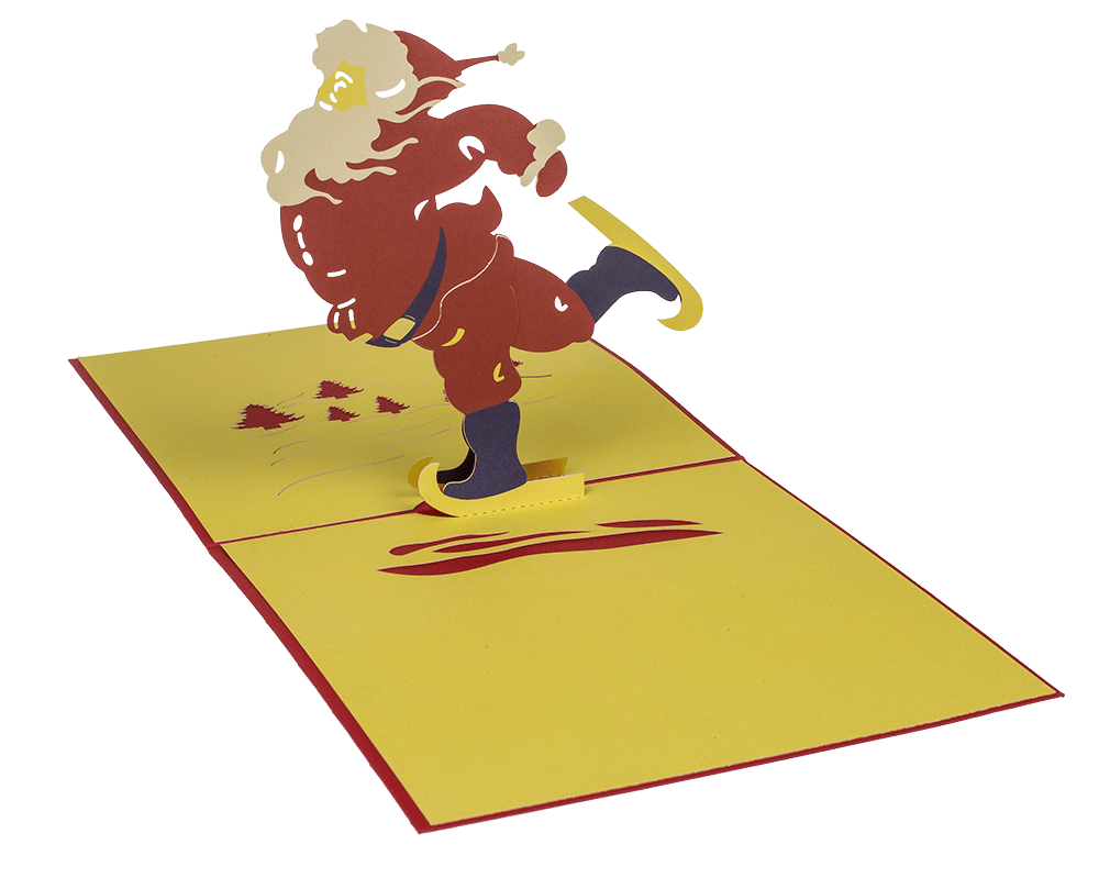 Christmas greeting cards with fold-out silhouette