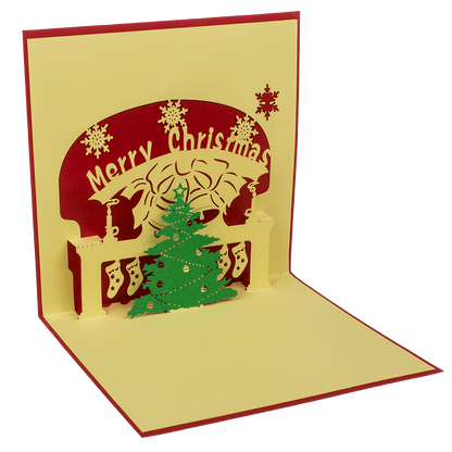 Christmas greeting cards with fold-out silhouette
