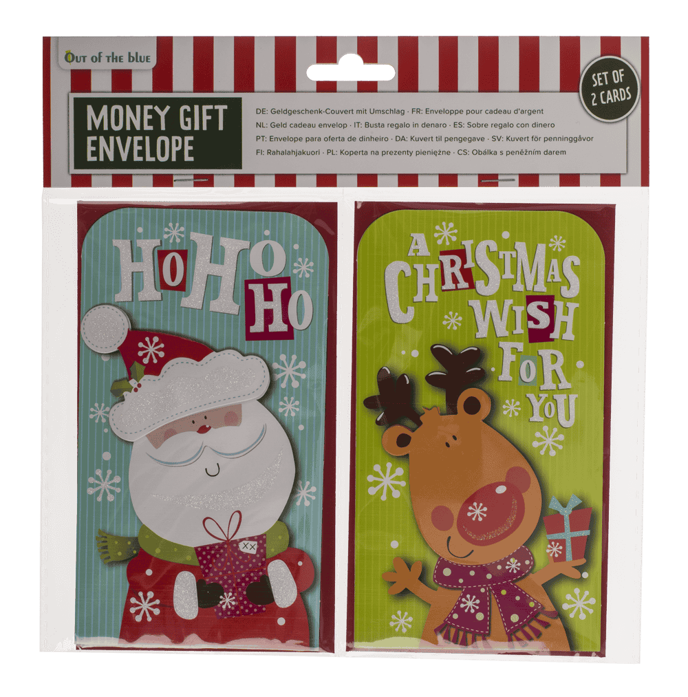 Money gift couvert with envelope, 16x9cm, set of 2