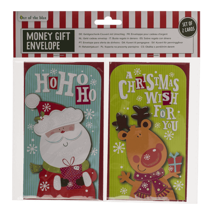 Money gift couvert with envelope, 16x9cm, set of 2