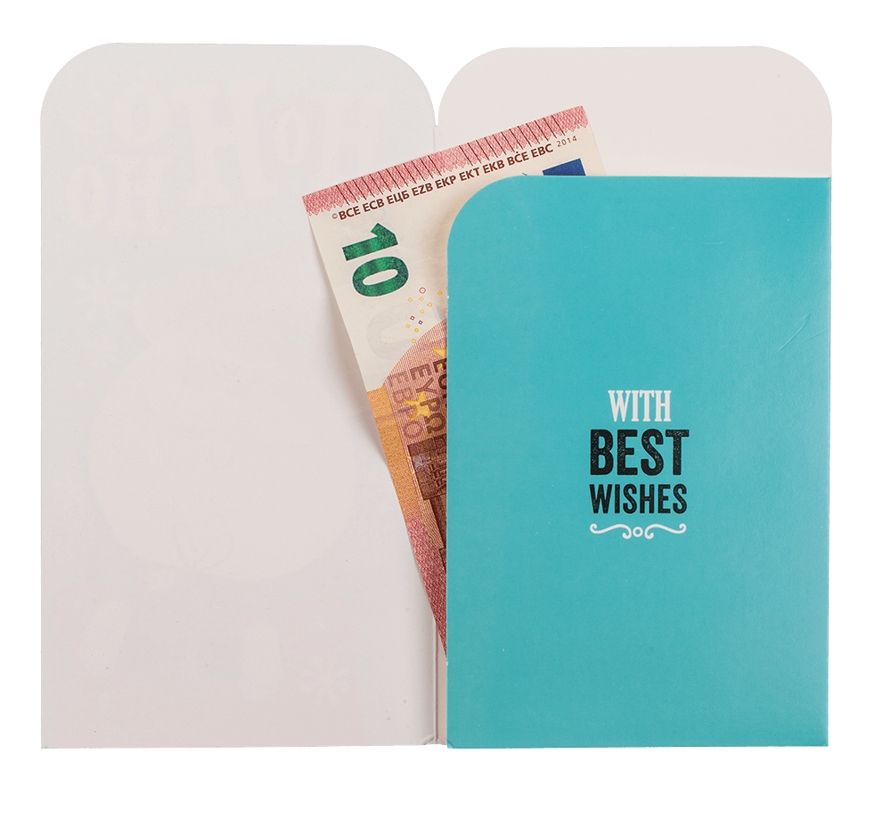 Money gift couvert with envelope, 16x9cm, set of 2