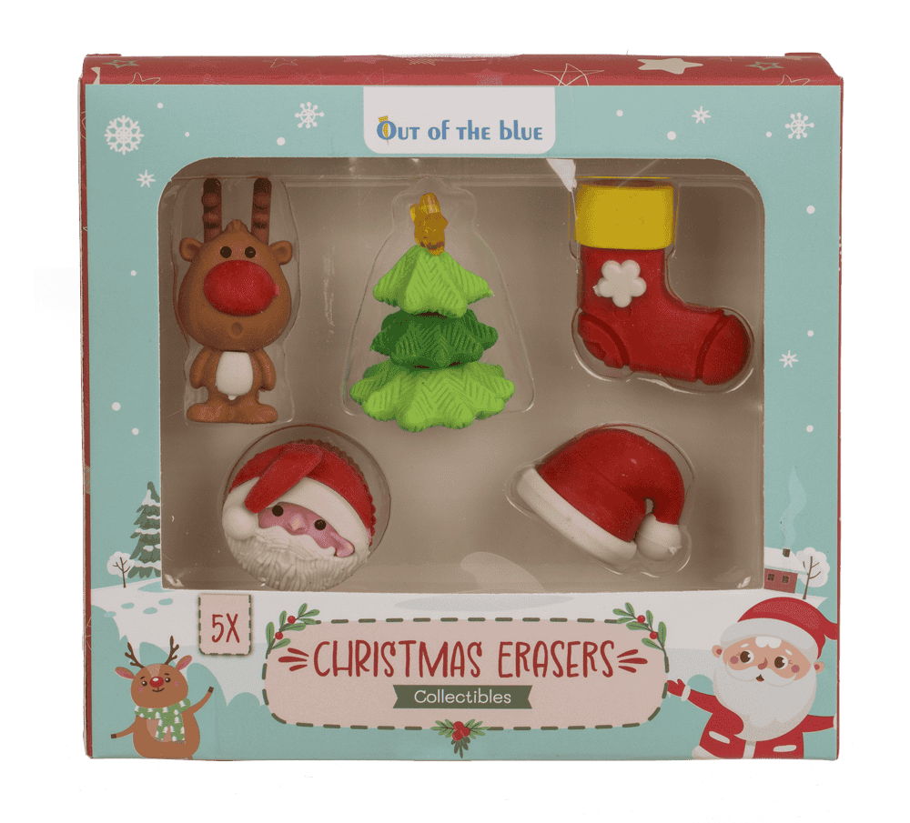 Christmas erasers "Collectibles", set of 5,