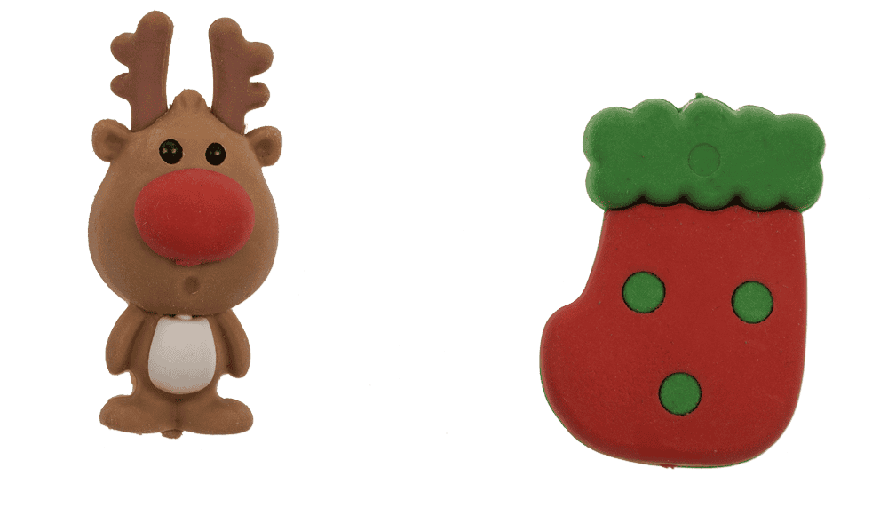 Christmas erasers "Collectibles", set of 5,