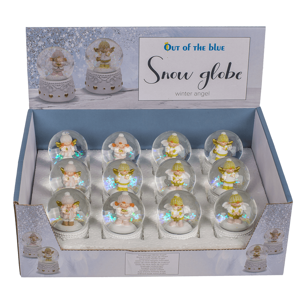 Snow globe, winter angel, on socket,