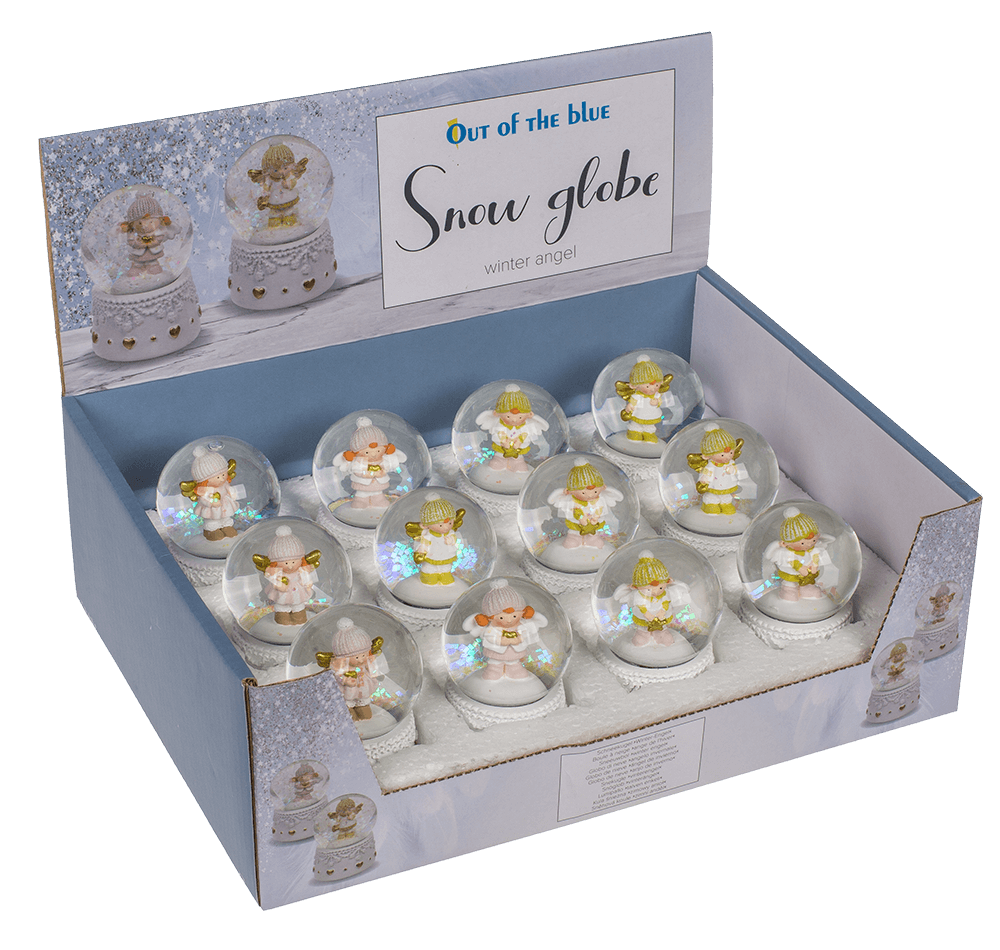 Snow globe, winter angel, on socket,
