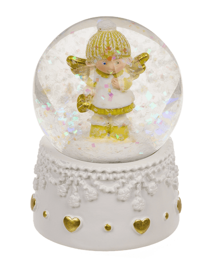 Snow globe, winter angel, on socket,