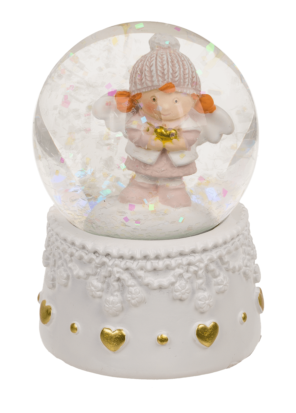 Snow globe, winter angel, on socket,