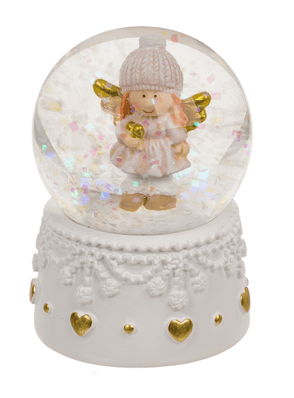 Snow globe, winter angel, on socket,