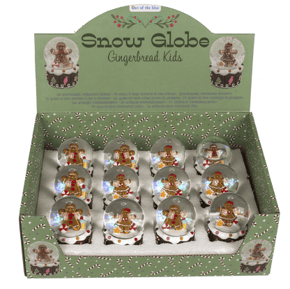 Snow globe, gingerbread children, on socket,