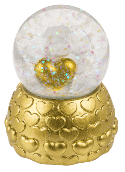 Snow globe, favorite angel, on golden socket,