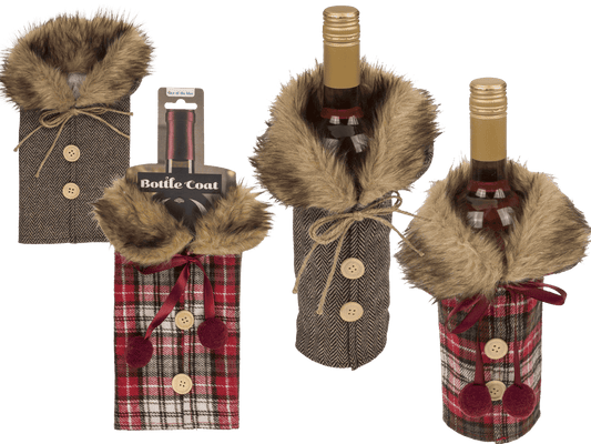 Bottle coat, fur collar,