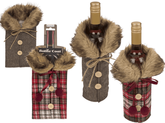 Bottle coat, fur collar,