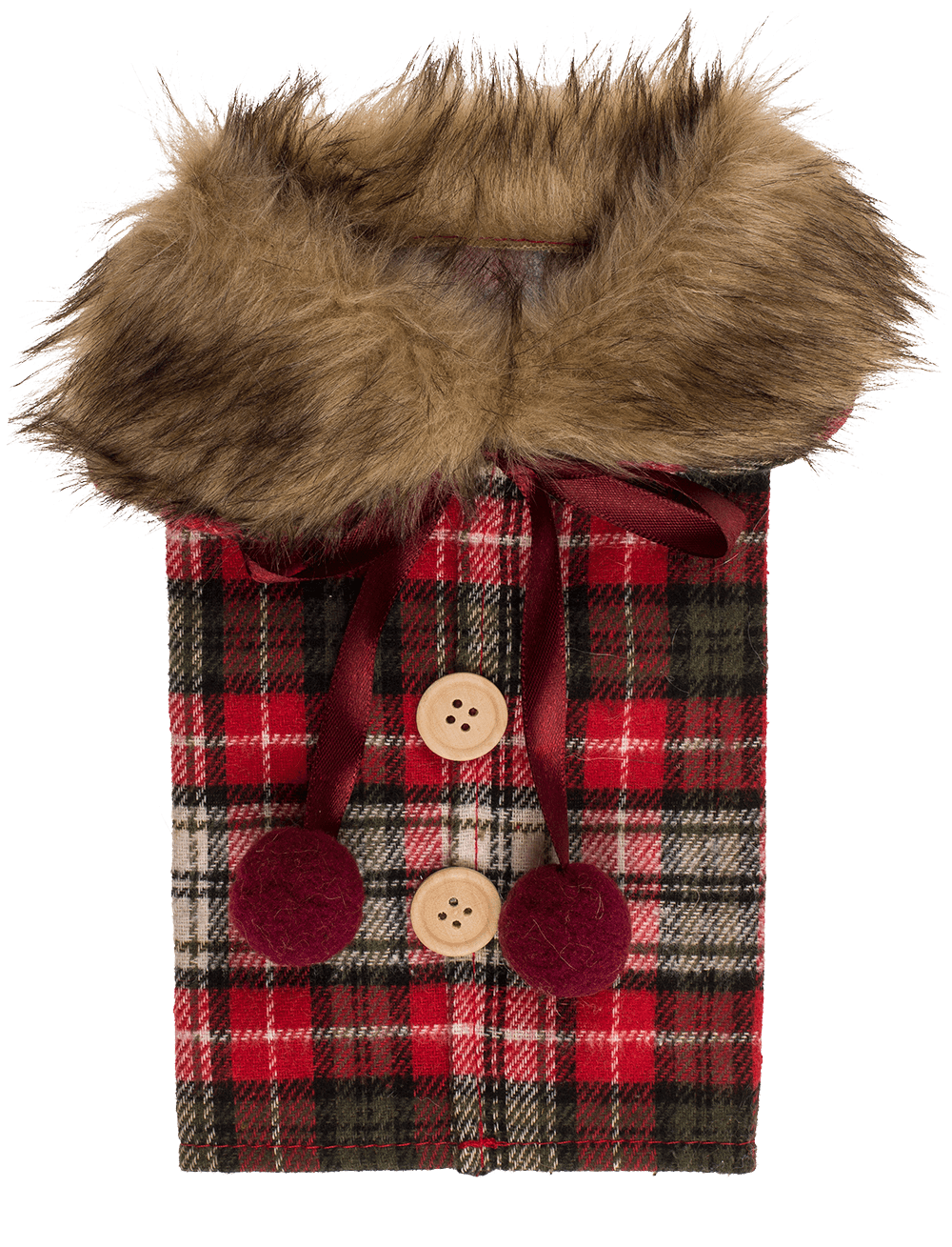 Bottle coat, fur collar,