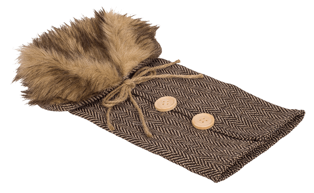 Bottle coat, fur collar,