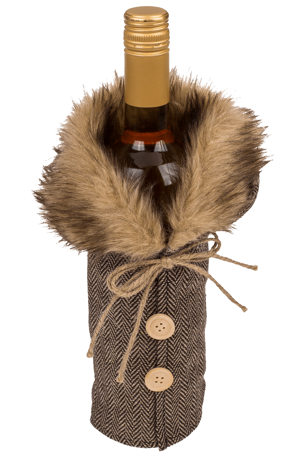 Bottle coat, fur collar,