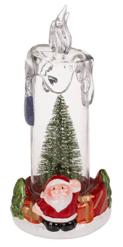 LED candle with Christmas scene, acrylic/dolomite,