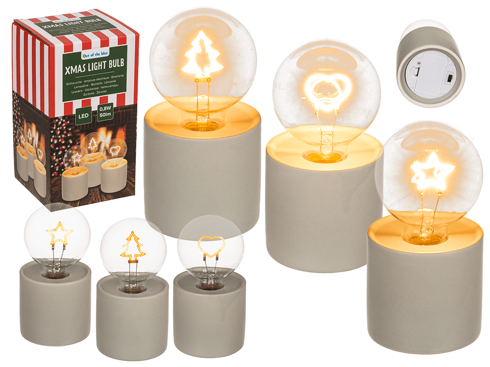 Motif light bulb, Christmas, 8,5 x 16 cm,