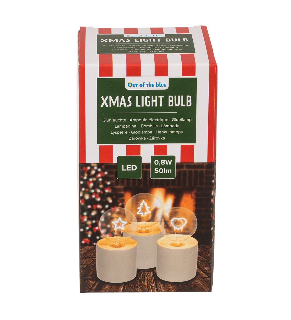 Motif light bulb, Christmas, 8,5 x 16 cm,