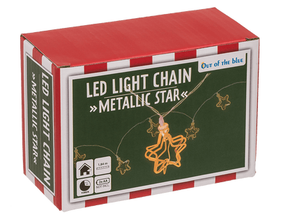 3D LED light chain, Metallic Stars,