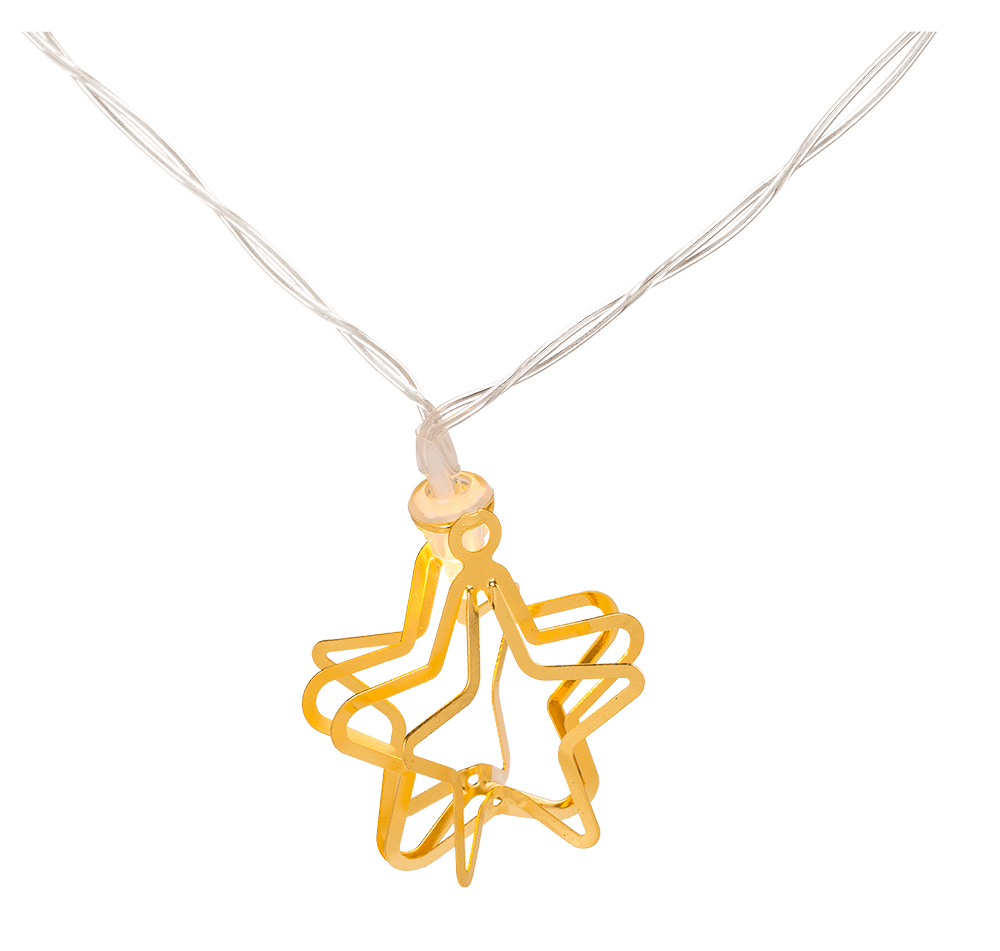 3D LED light chain, Metallic Stars,