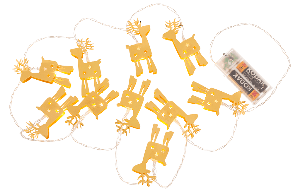 3D LED light chain, Metallic Deers.