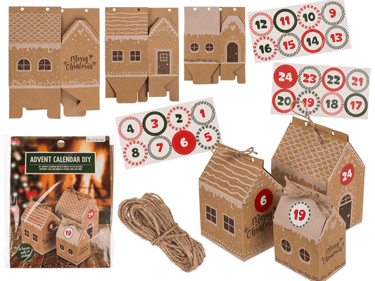 DIY Advent calendar, cardboard, 8 small and