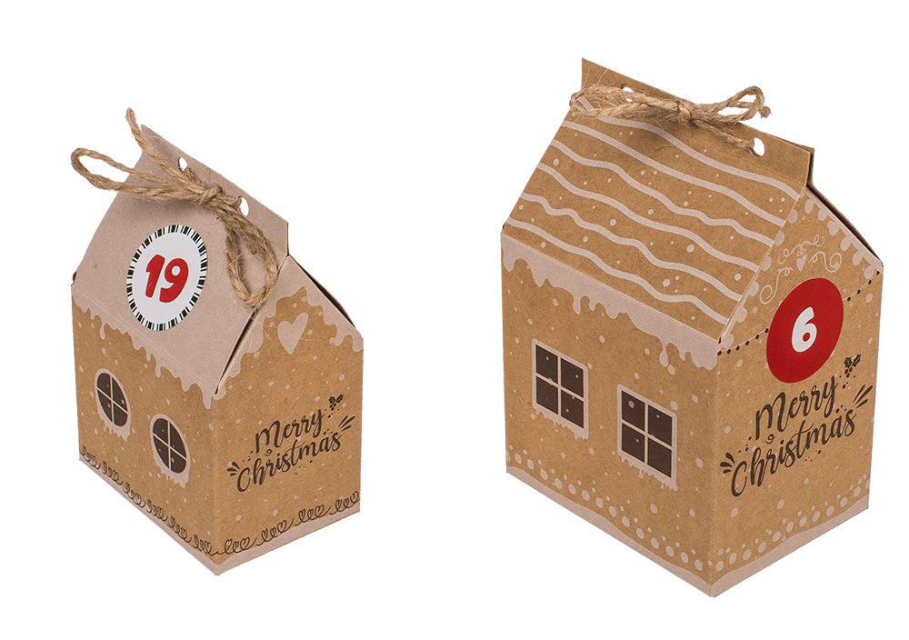DIY Advent calendar, cardboard, 8 small and