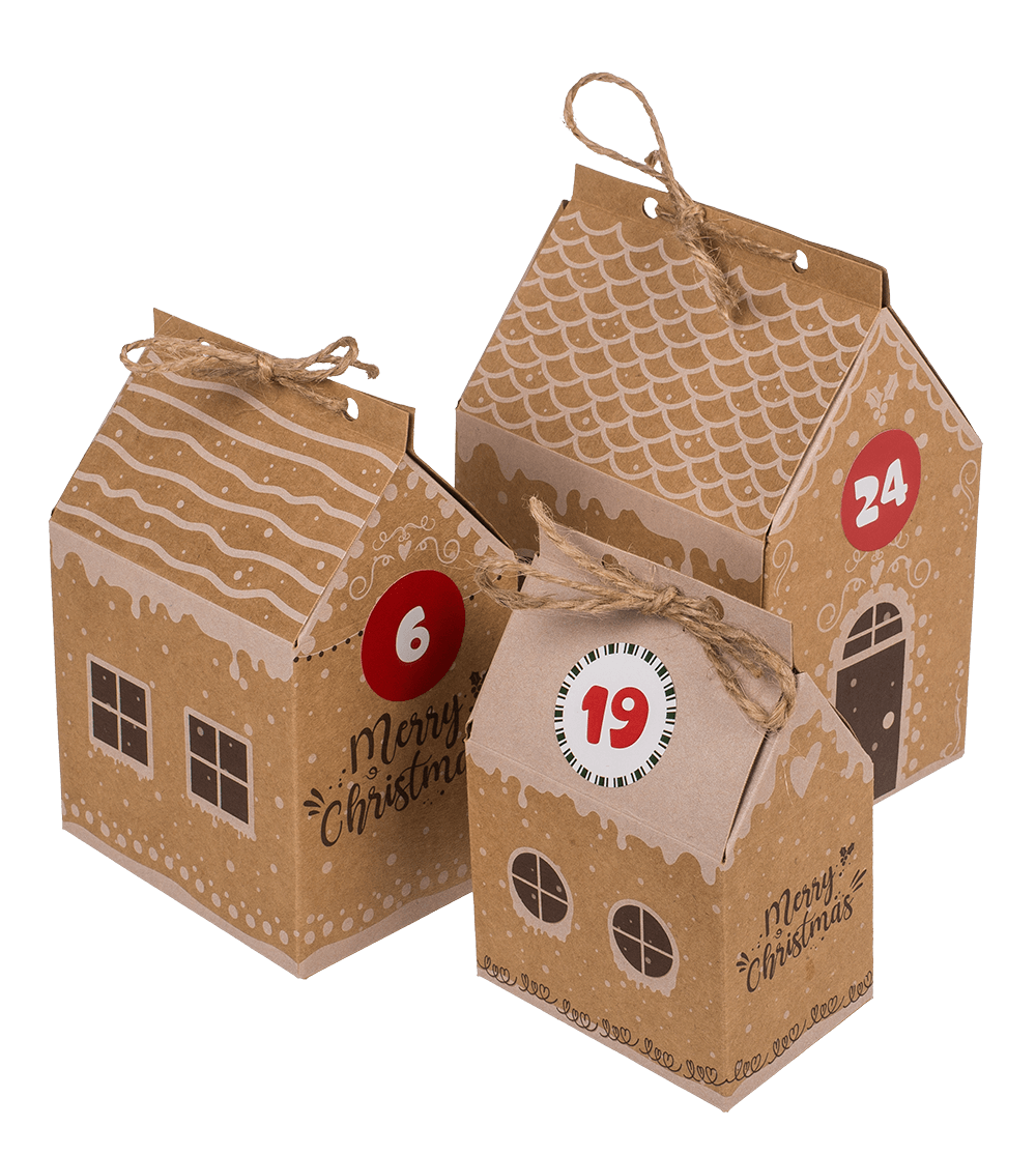 DIY Advent calendar, cardboard, 8 small and