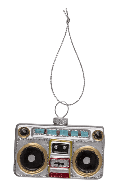 Glass tree decorations, Retro, set of 3, Cassette