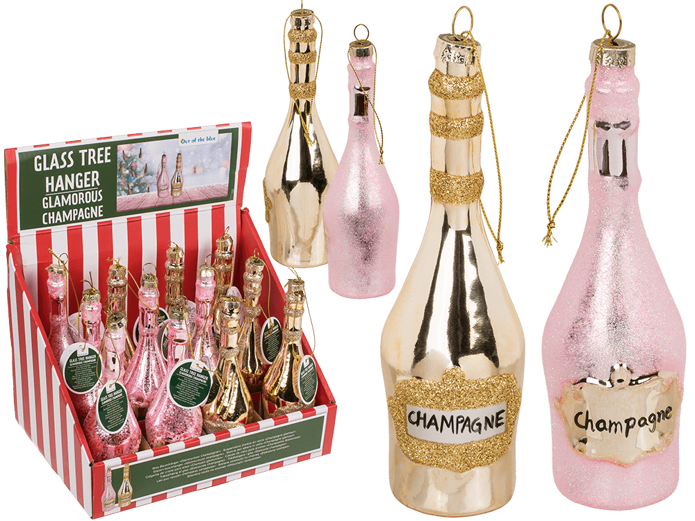Glass tree hanger, Glamorous Champagne,