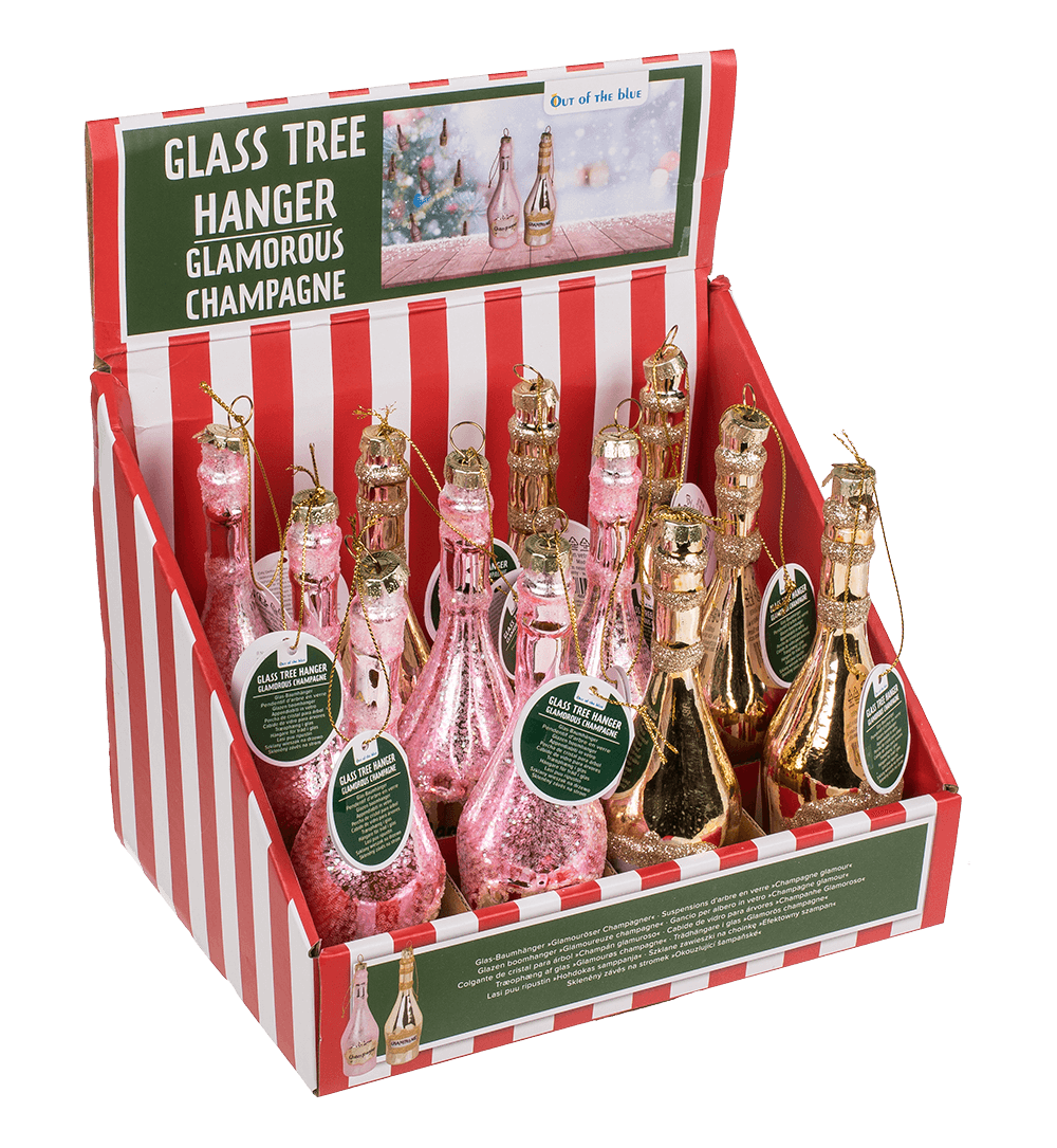 Glass tree hanger, Glamorous Champagne,