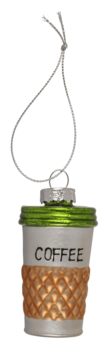 Glass tree decorations, Coffee, set of 3, Coffee