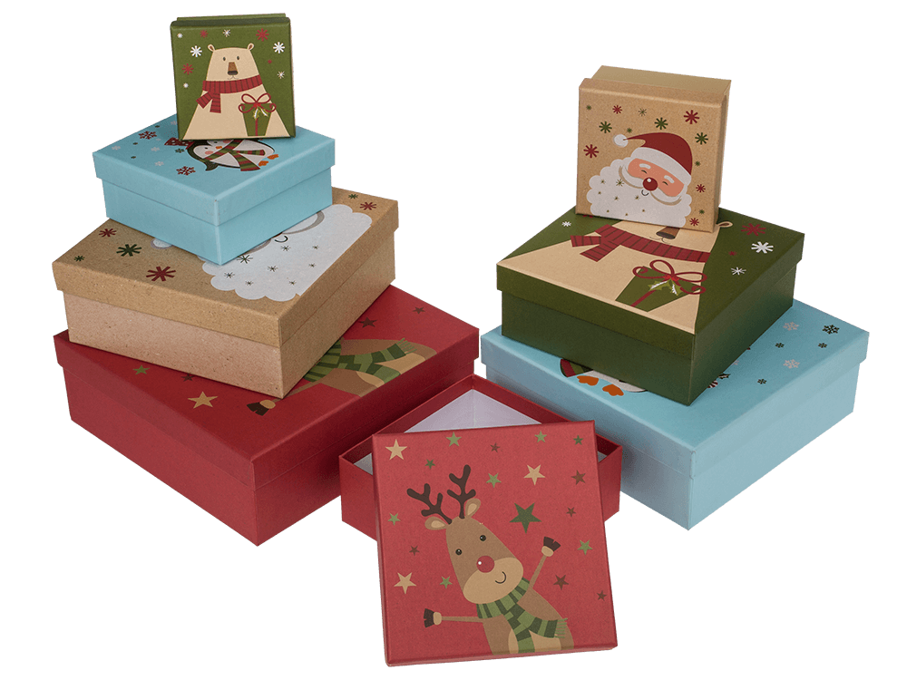 Gift boxes, Christmas friends,