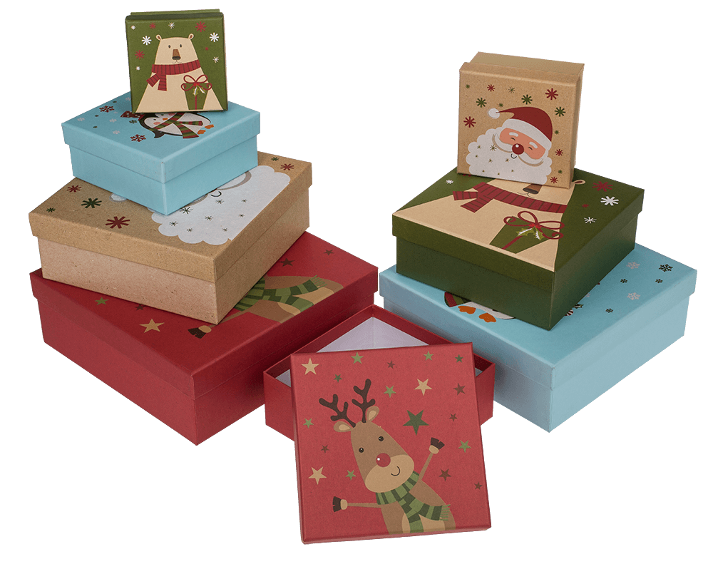 Gift boxes, Christmas friends,
