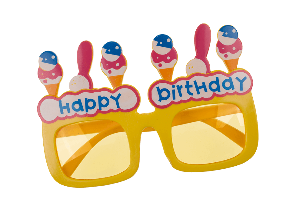 Fun glasses, happy birthday,